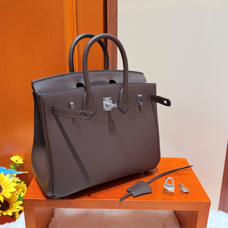 Birkin 25 in Chocolat Swift Leather-001