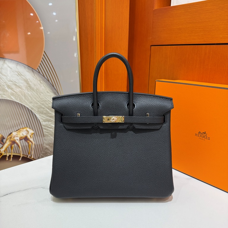 Birkin 25 in Noir Togo Leather-028