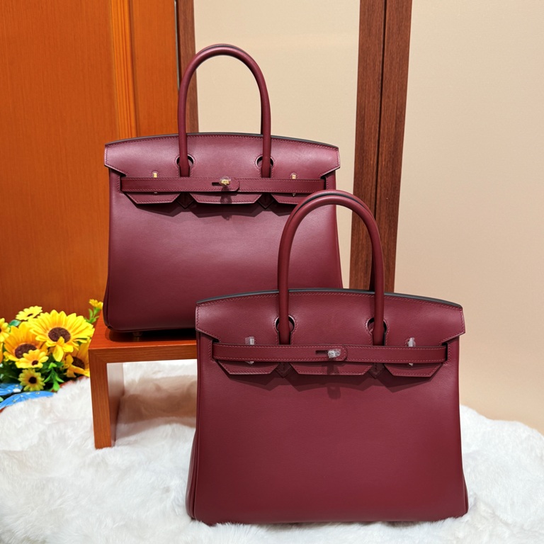 Birkin 30 in Bordeaux Swift Leather-006