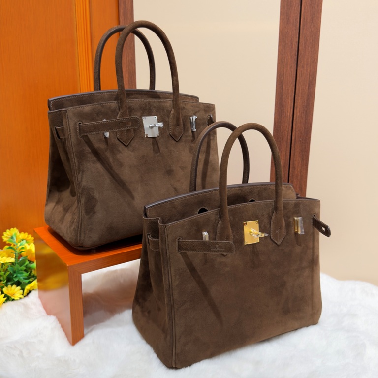 Birkin 30 in Cafe Doblis Suede-006