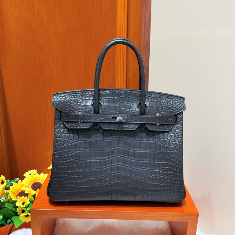 Birkin 30cm-Matte Crocodile Leather(46 Ebene)-006