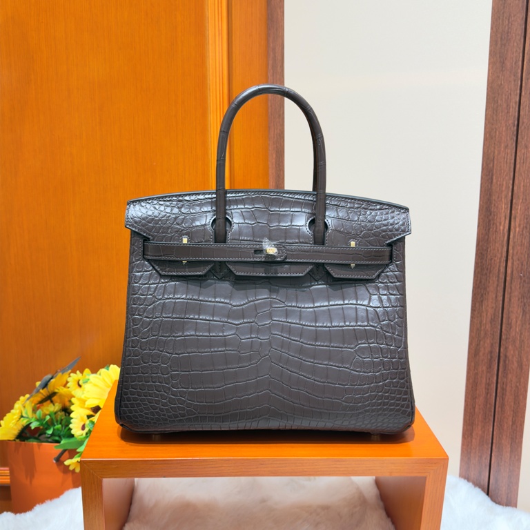 Birkin 30cm-Matte Crocodile Leather(4A Coffee)-011