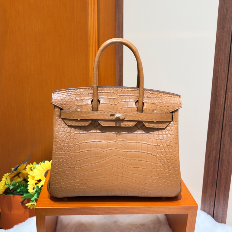 Birkin 30cm-Matte Crocodile Leather(Khaki)-001