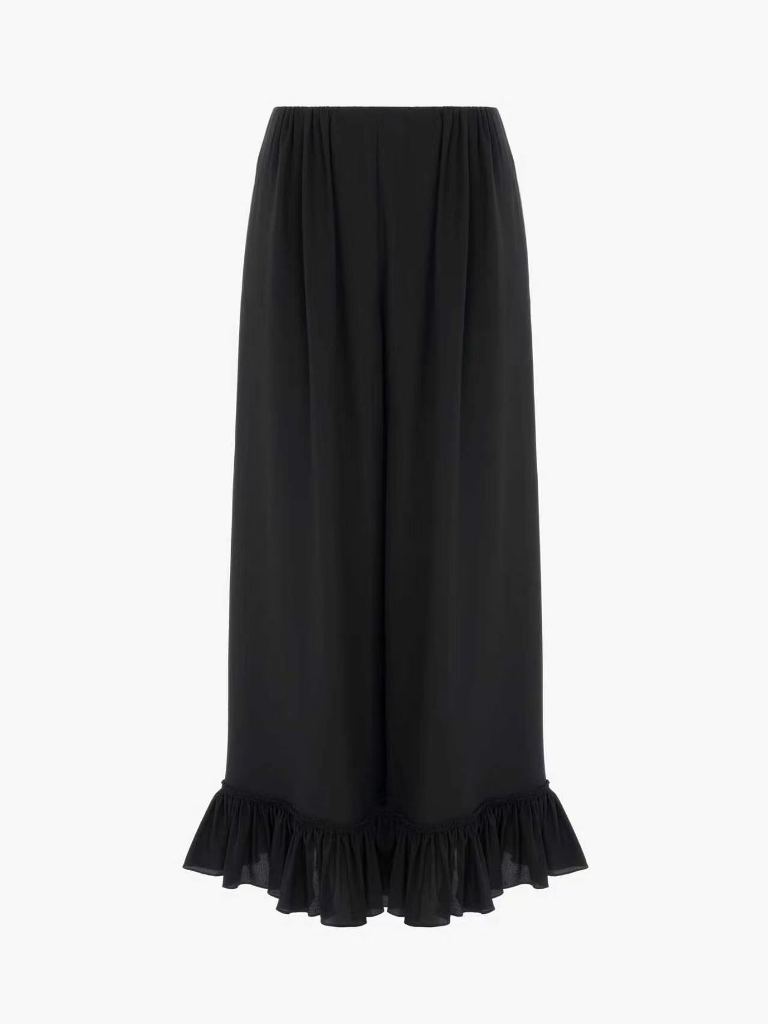Chloé Cropped Fluid Pants in Crêpe De Chine-A