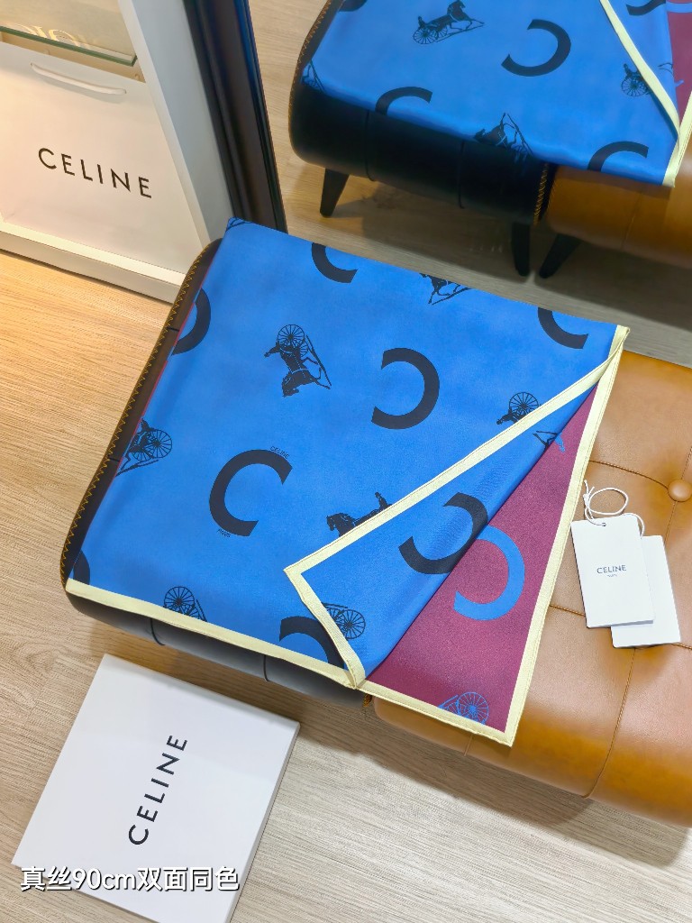 Celine Double-Sided Silk Scarf-056