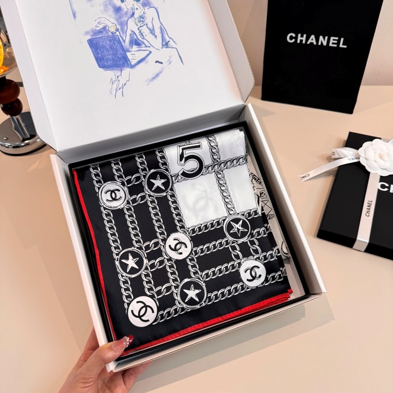 Chanel Single-Sided Silk Scarf-061