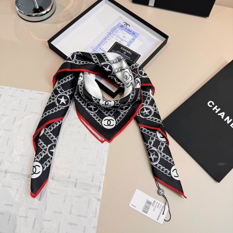 Chanel Single-Sided Silk Scarf-060