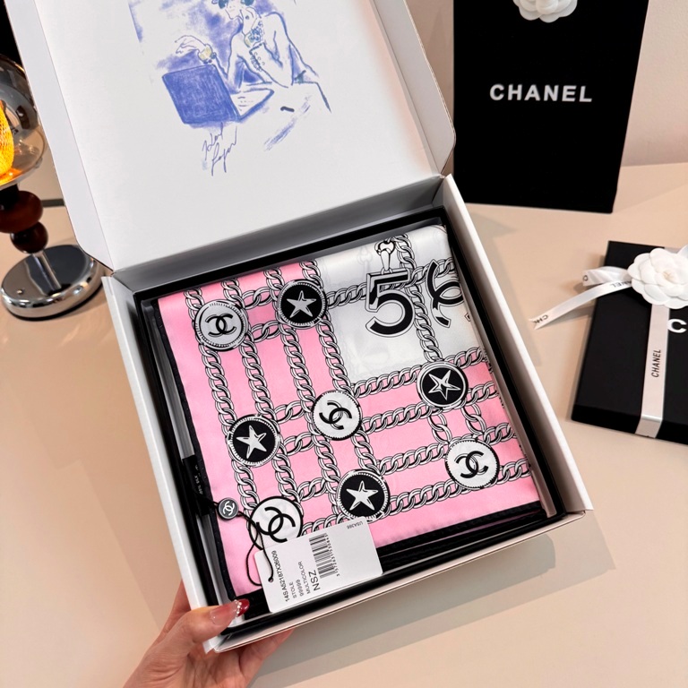 Chanel Single-Sided Silk Scarf-058