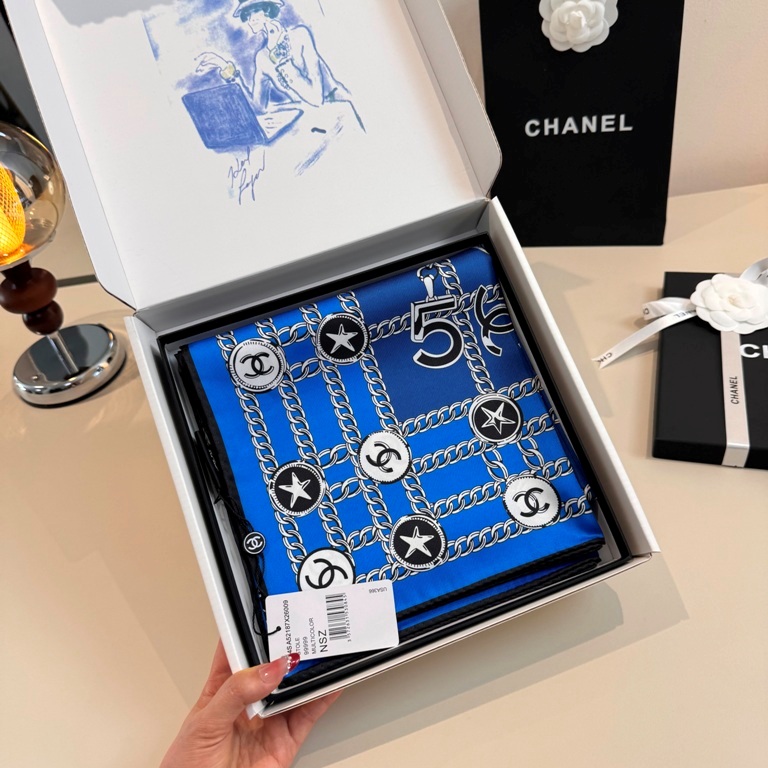 Chanel Single-Sided Silk Scarf-055