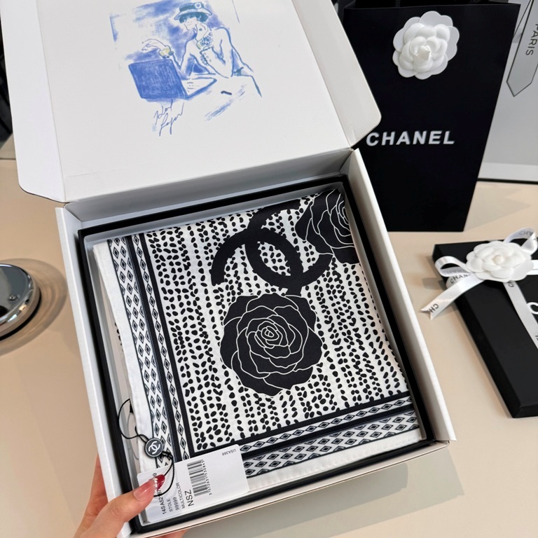 Chanel Single-Sided Silk Scarf-051