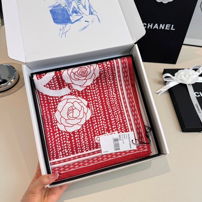 Chanel Single-Sided Silk Scarf-048