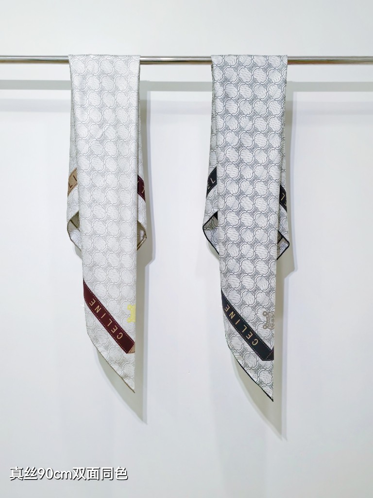 Celine Double-Sided Silk Scarf-053