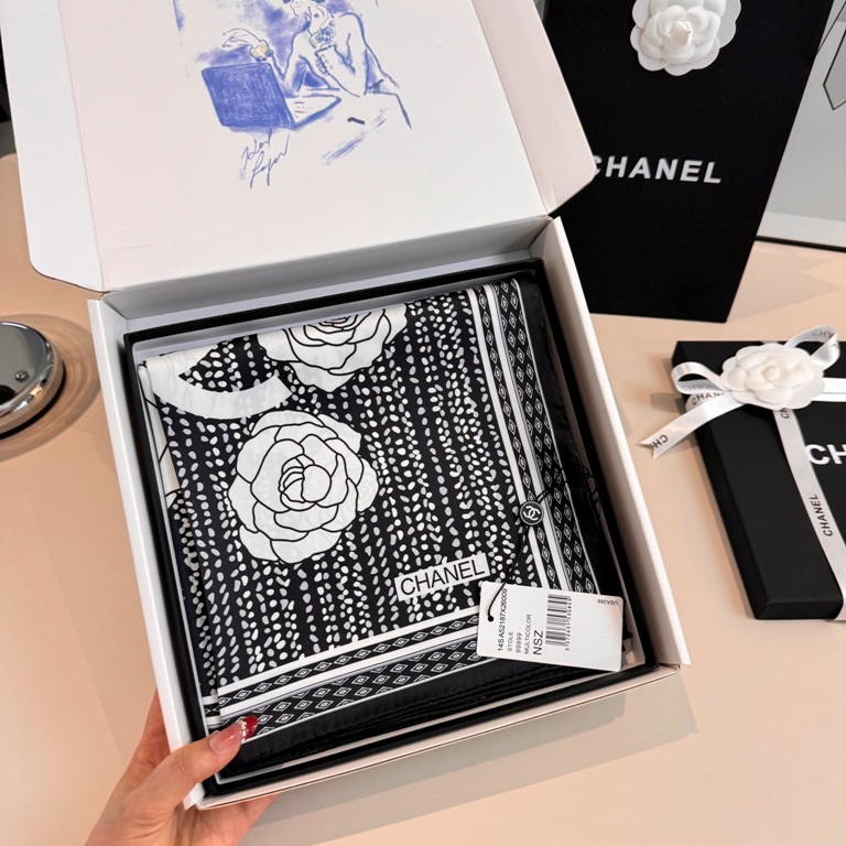 Chanel Single-Sided Silk Scarf-045