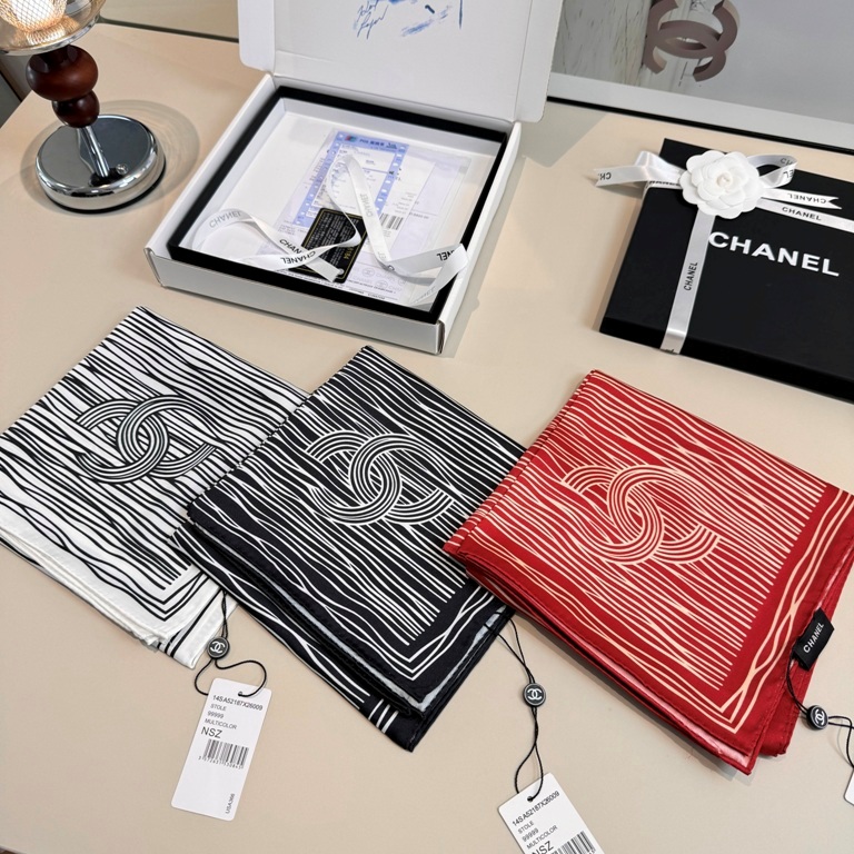 Chanel Single-Sided Silk Scarf-042
