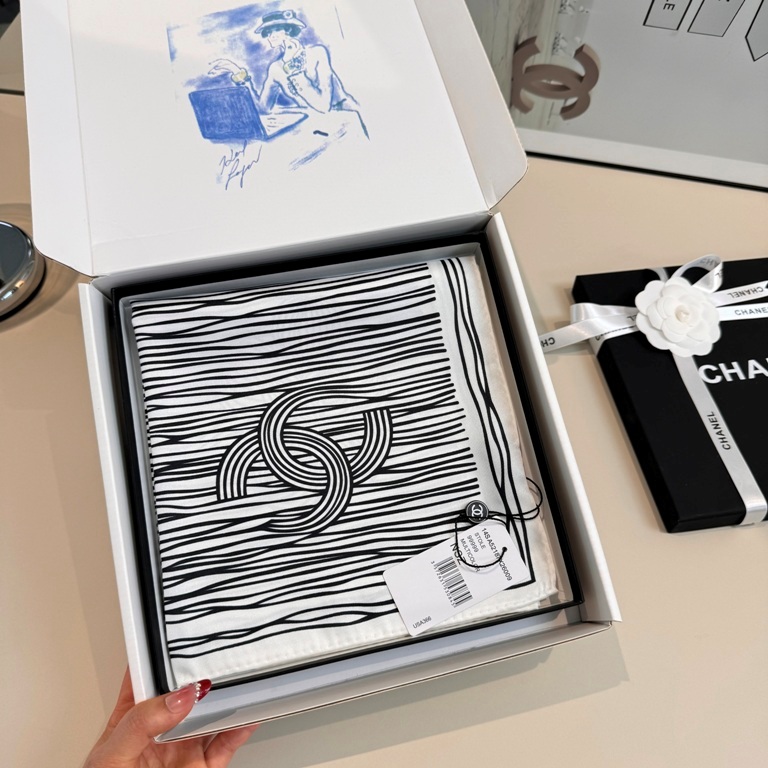 Chanel Single-Sided Silk Scarf-041