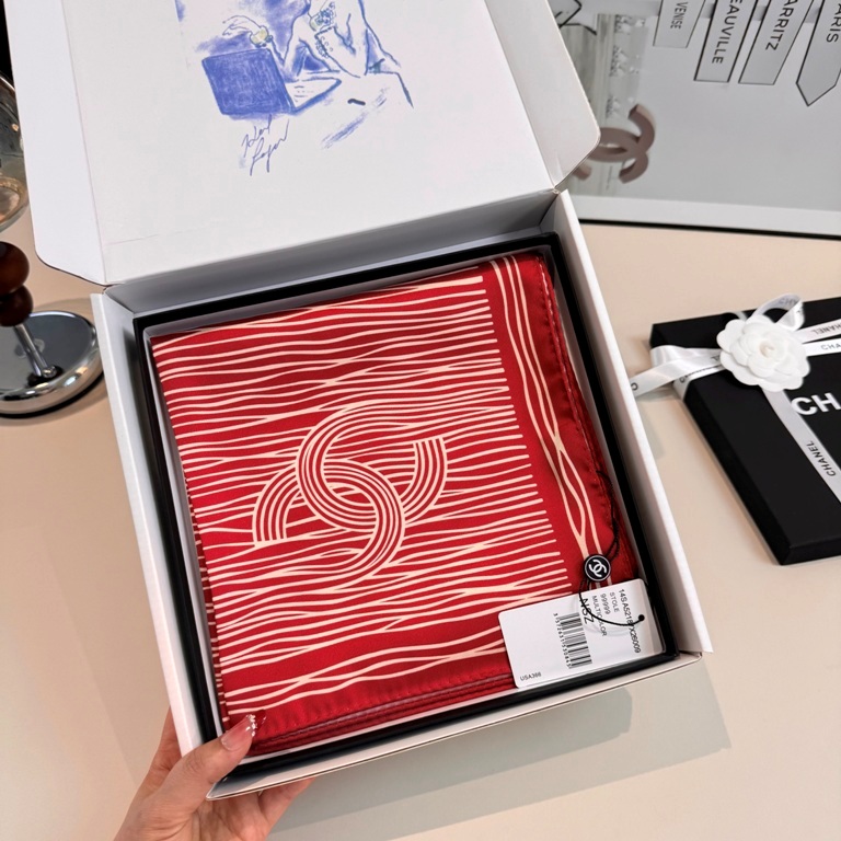 Chanel Single-Sided Silk Scarf-039