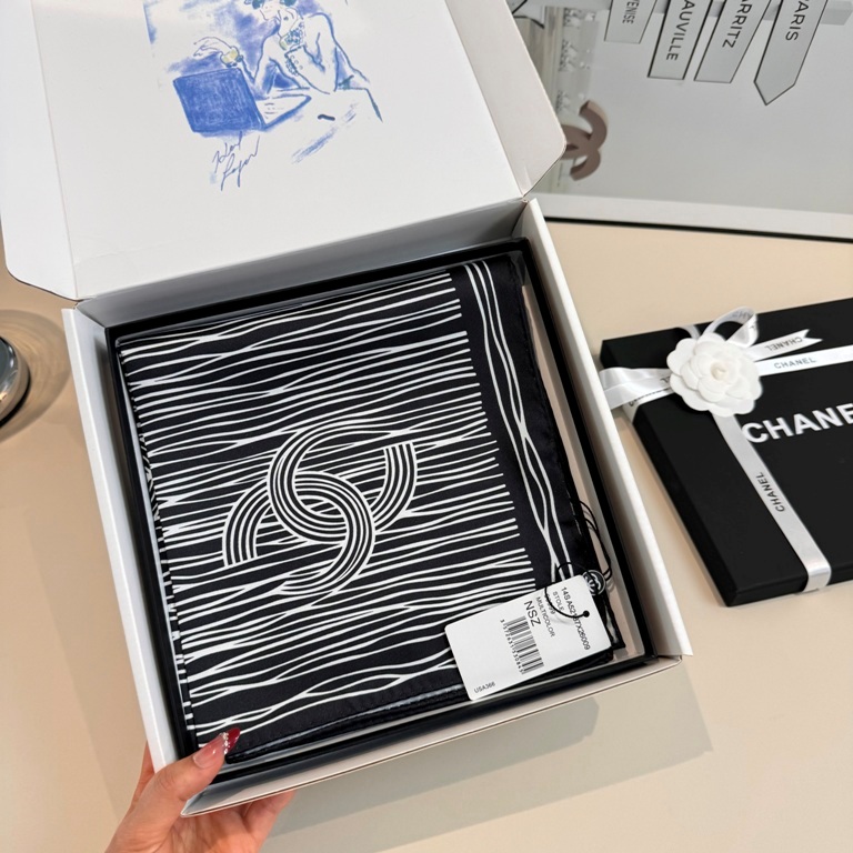 Chanel Single-Sided Silk Scarf-036