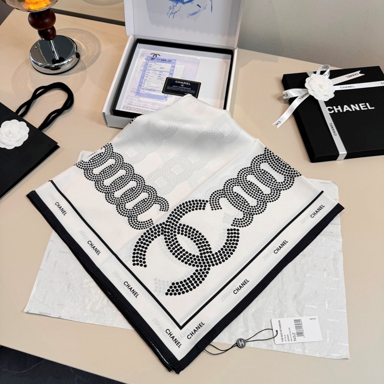Chanel Single-Sided Silk Scarf-026
