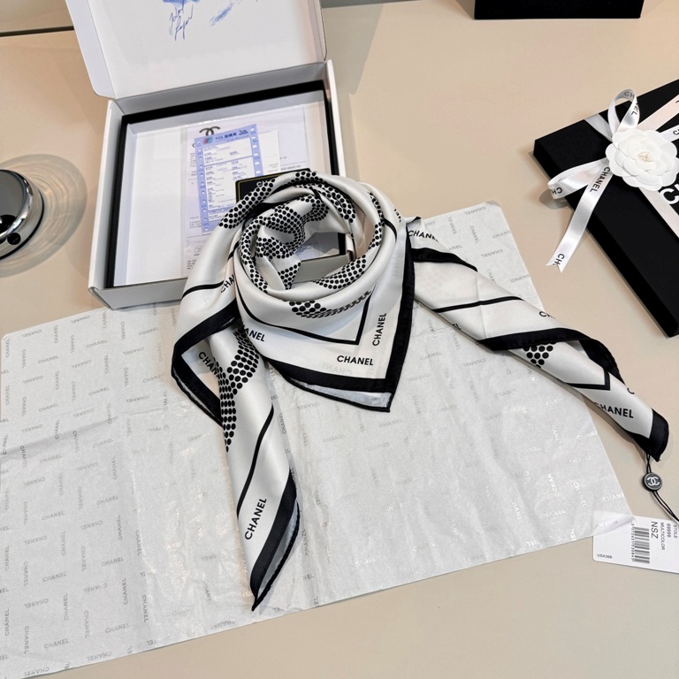 Chanel Single-Sided Silk Scarf-025
