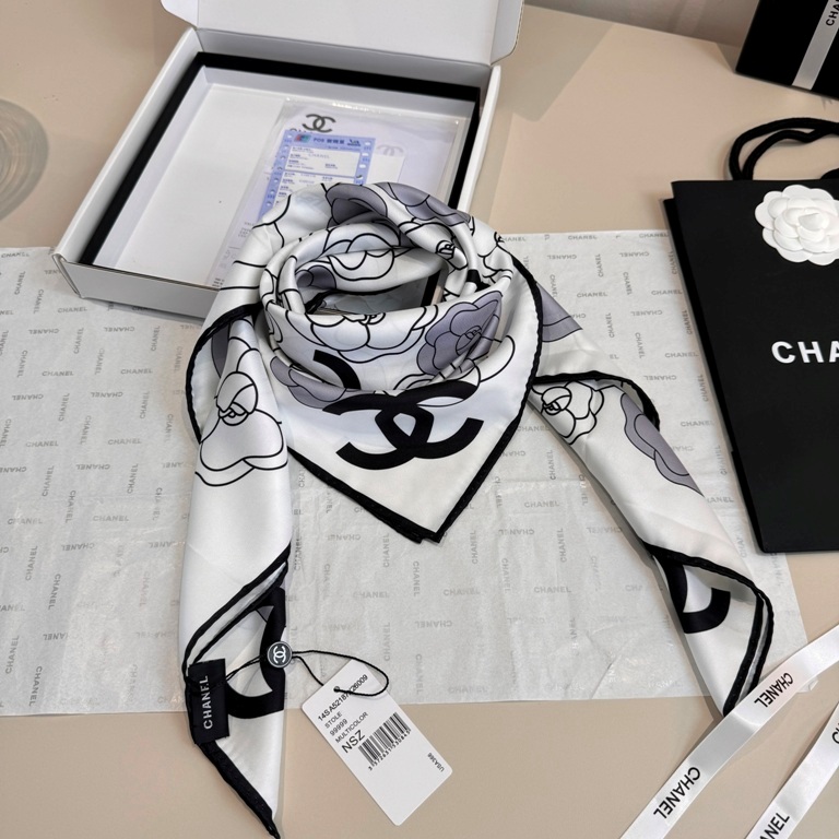 Chanel Single-Sided Silk Scarf-018