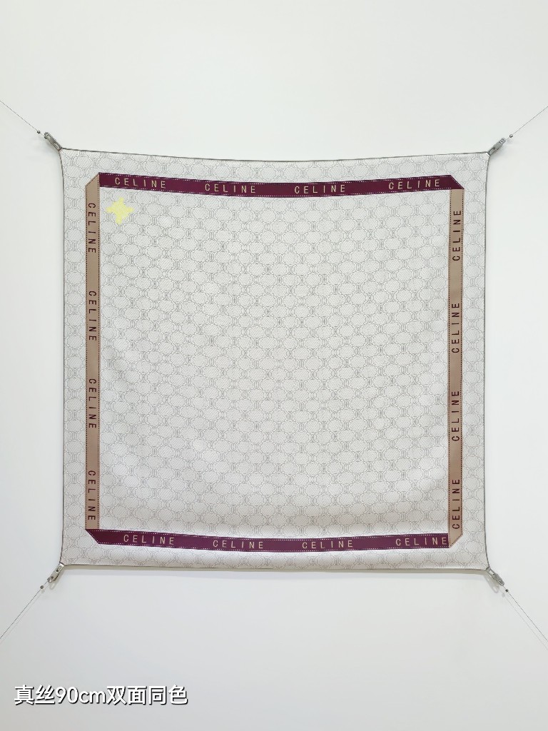 Celine Double-Sided Silk Scarf-051