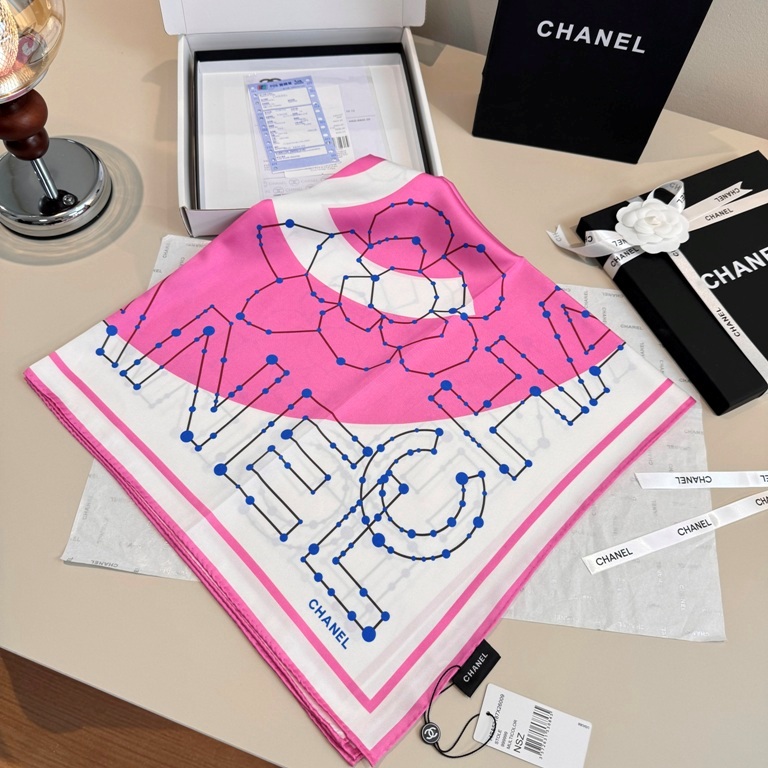 Chanel Single-Sided Silk Scarf-009