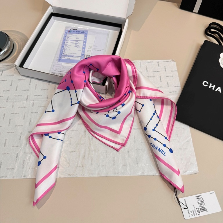 Chanel Single-Sided Silk Scarf-008