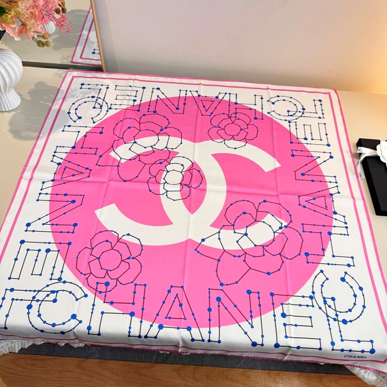 Chanel Single-Sided Silk Scarf-007