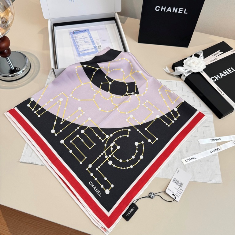 Chanel Single-Sided Silk Scarf-006