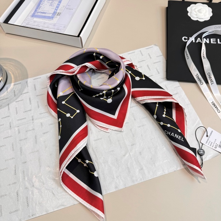 Chanel Single-Sided Silk Scarf-005