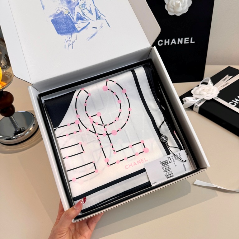 Chanel Single-Sided Silk Scarf-003