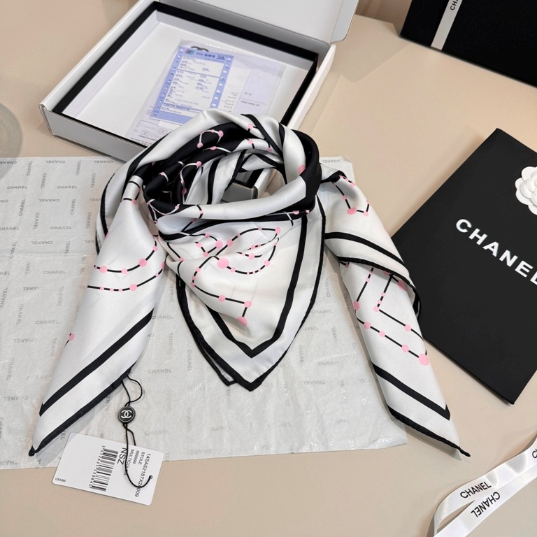 Chanel Single-Sided Silk Scarf-002