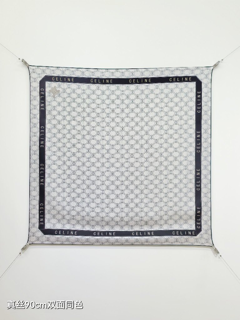 Celine Double-Sided Silk Scarf-047