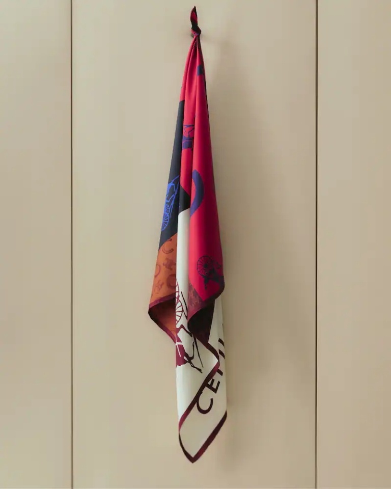 Celine Double-Sided Silk Scarf-040