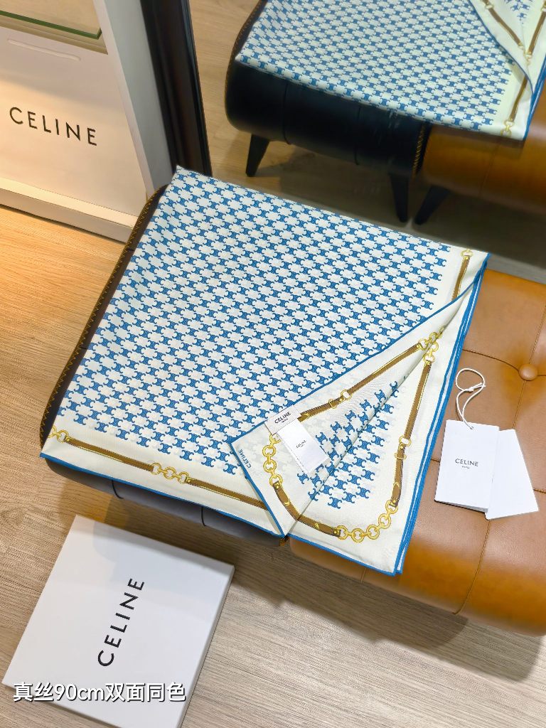Celine Double-Sided Silk Scarf-036