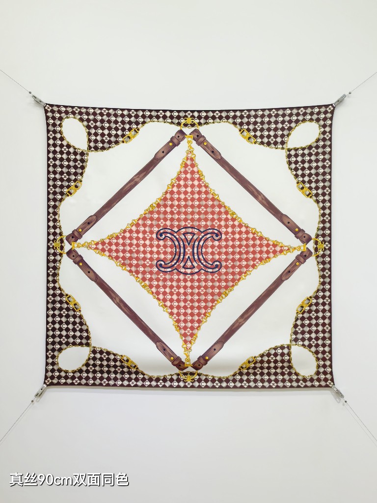Celine Double-Sided Silk Scarf-022