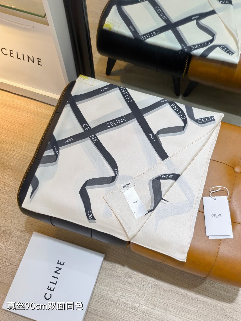Celine Double-Sided Silk Scarf-007
