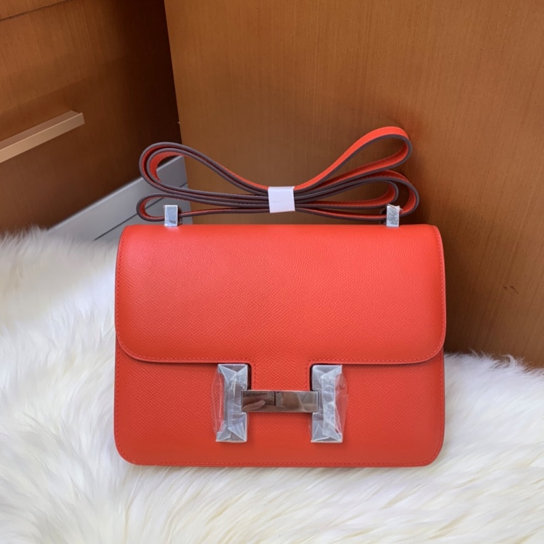 Constance 24cm-Epsom Leather(orange flamme)-006