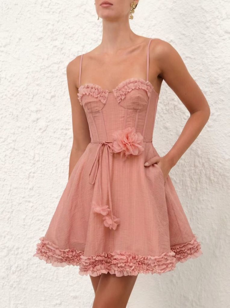 Luna Ruffle Mini Dress-B2