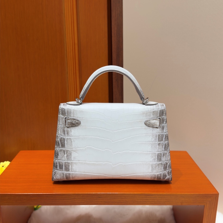 Kelly II 19cm-Crocodile Leather Himalaya 01-005