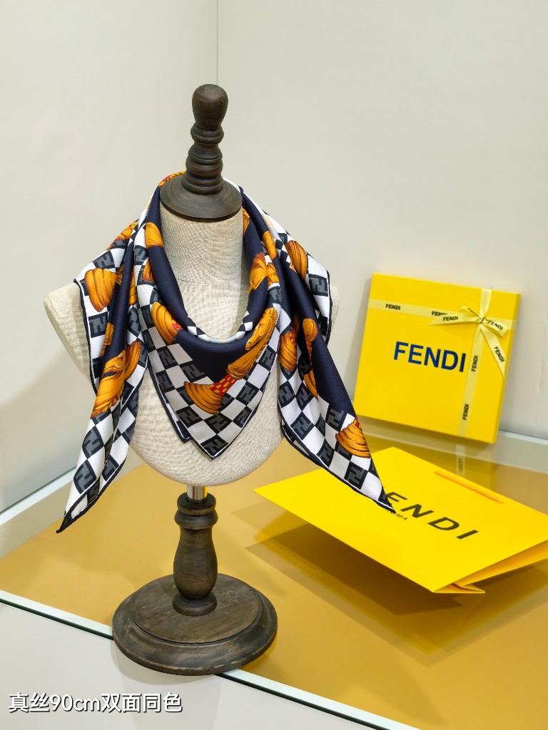 Fendi Double-Sided Silk Scarf-049