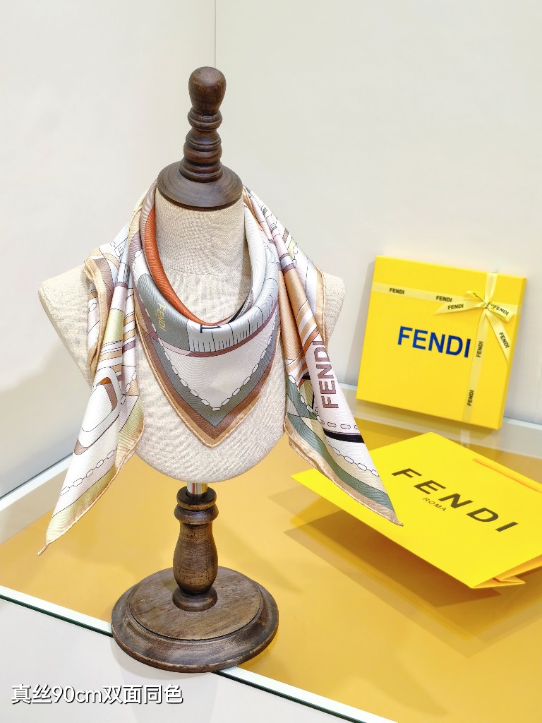 Fendi Double-Sided Silk Scarf-046