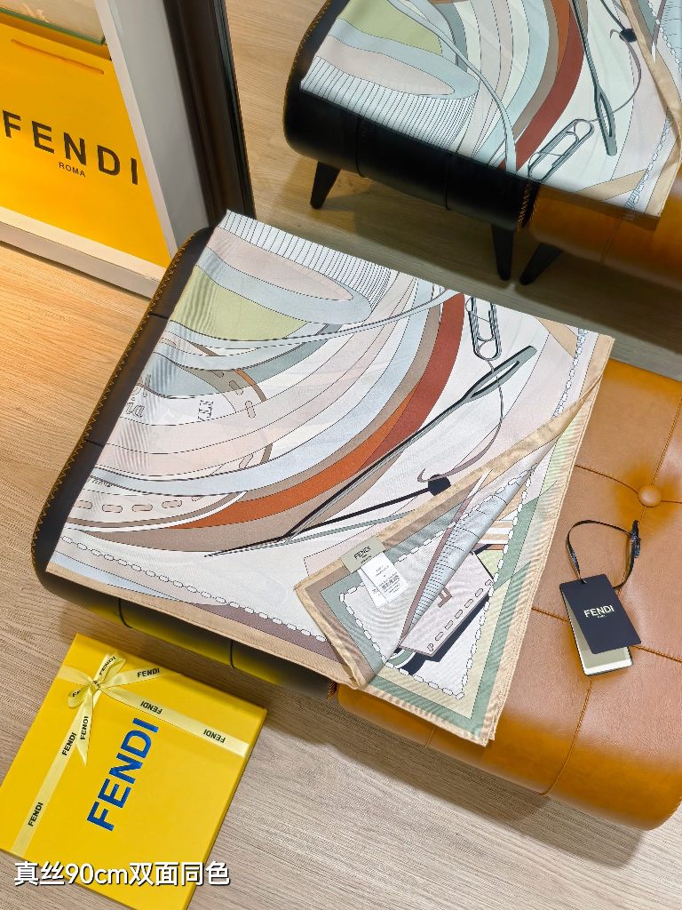 Fendi Double-Sided Silk Scarf-045