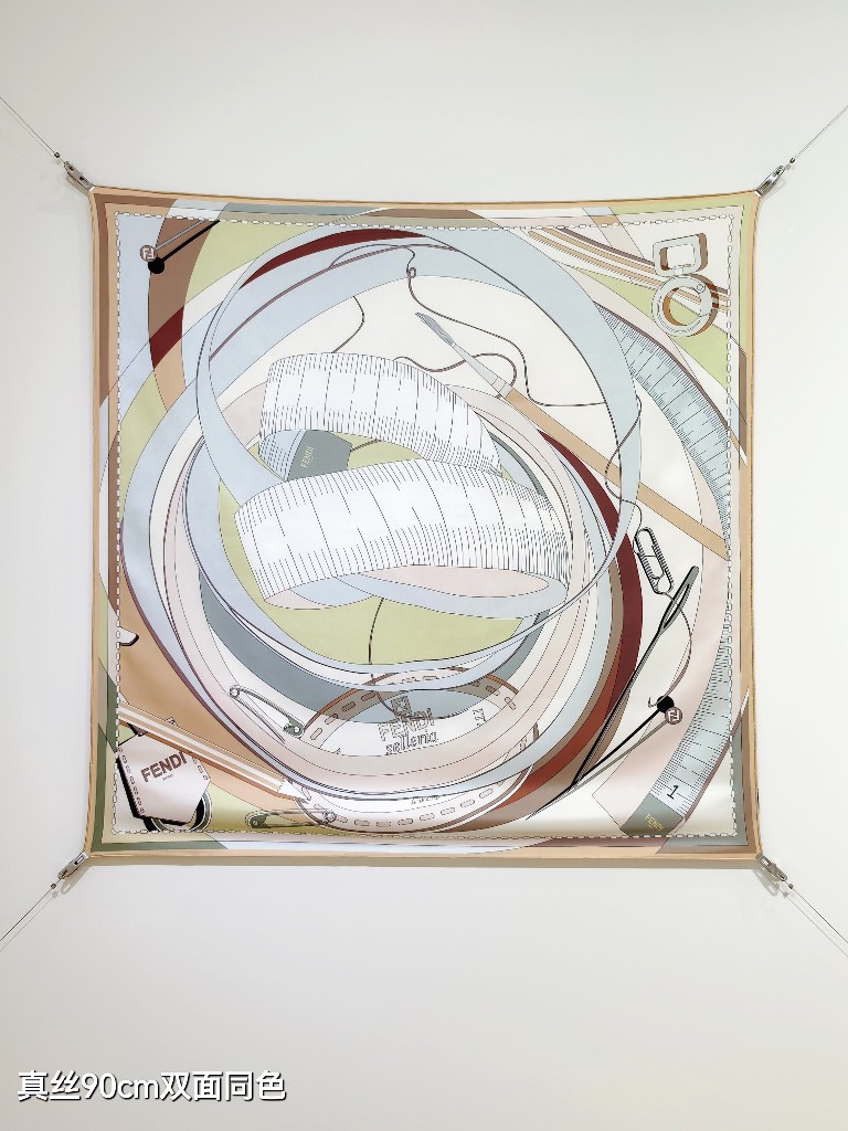 Fendi Double-Sided Silk Scarf-044