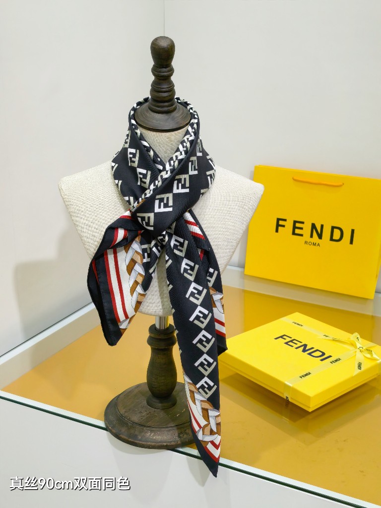 Fendi Double-Sided Silk Scarf-040