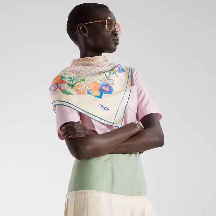 Fendi Double-Sided Silk Scarf-019