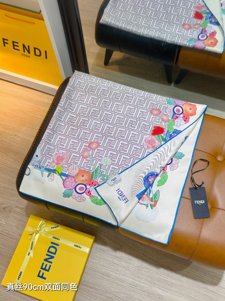 Fendi Double-Sided Silk Scarf-018