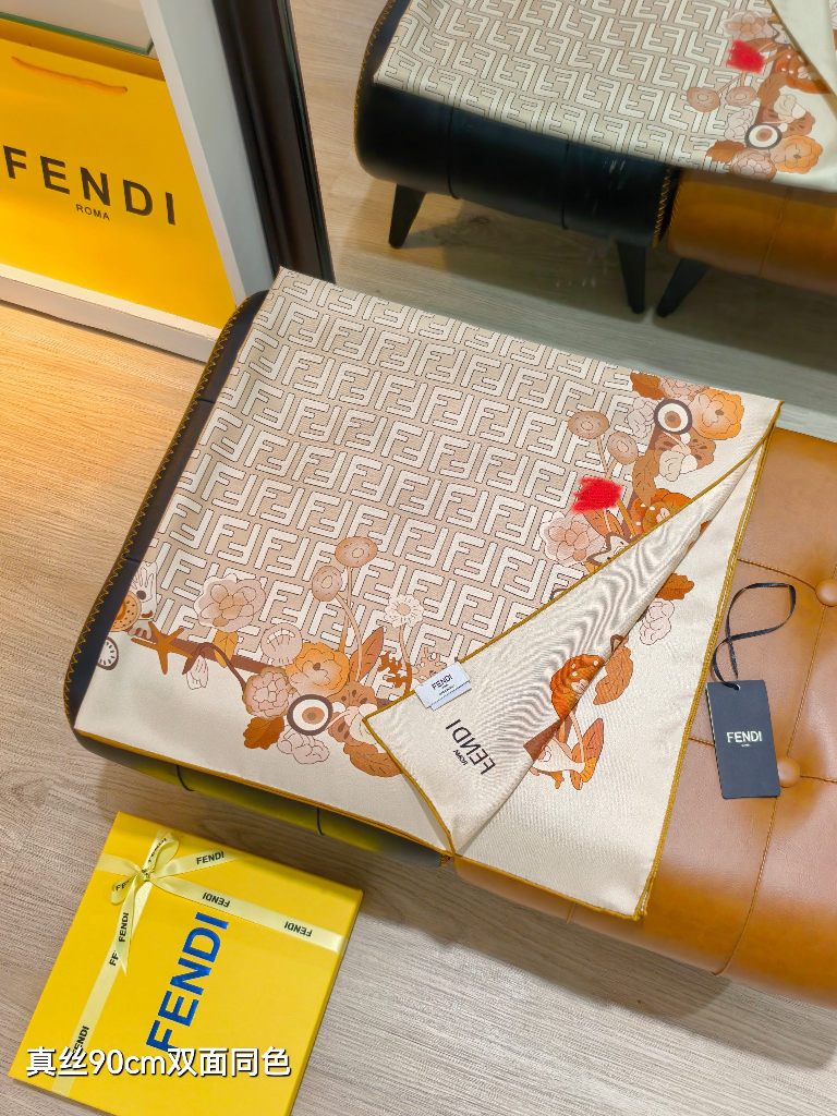 Fendi Double-Sided Silk Scarf-015
