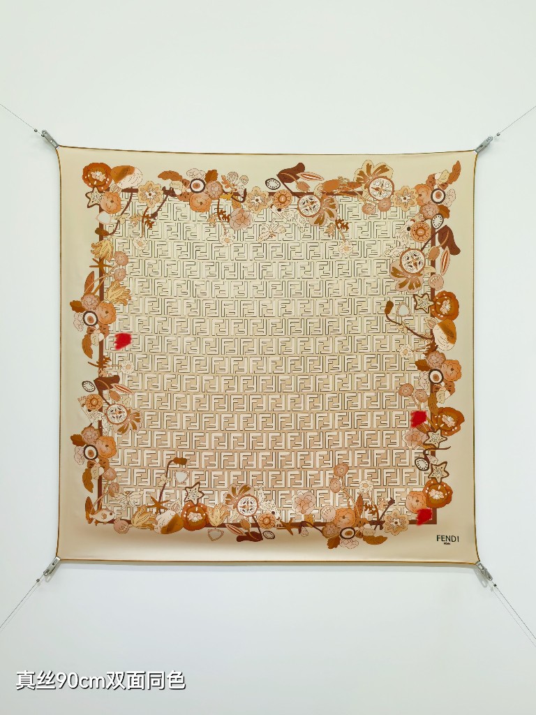 Fendi Double-Sided Silk Scarf-014