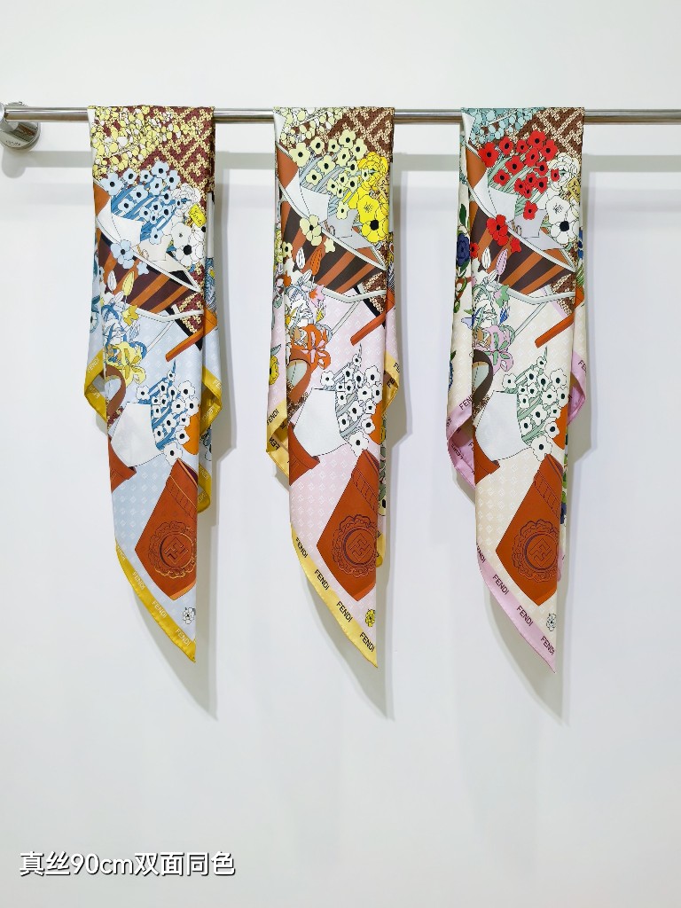 Fendi Double-Sided Silk Scarf-013